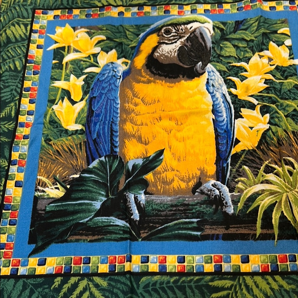 Colorful Parrot Print for Bird Lovers. Perfect for making pillows or wall hanger